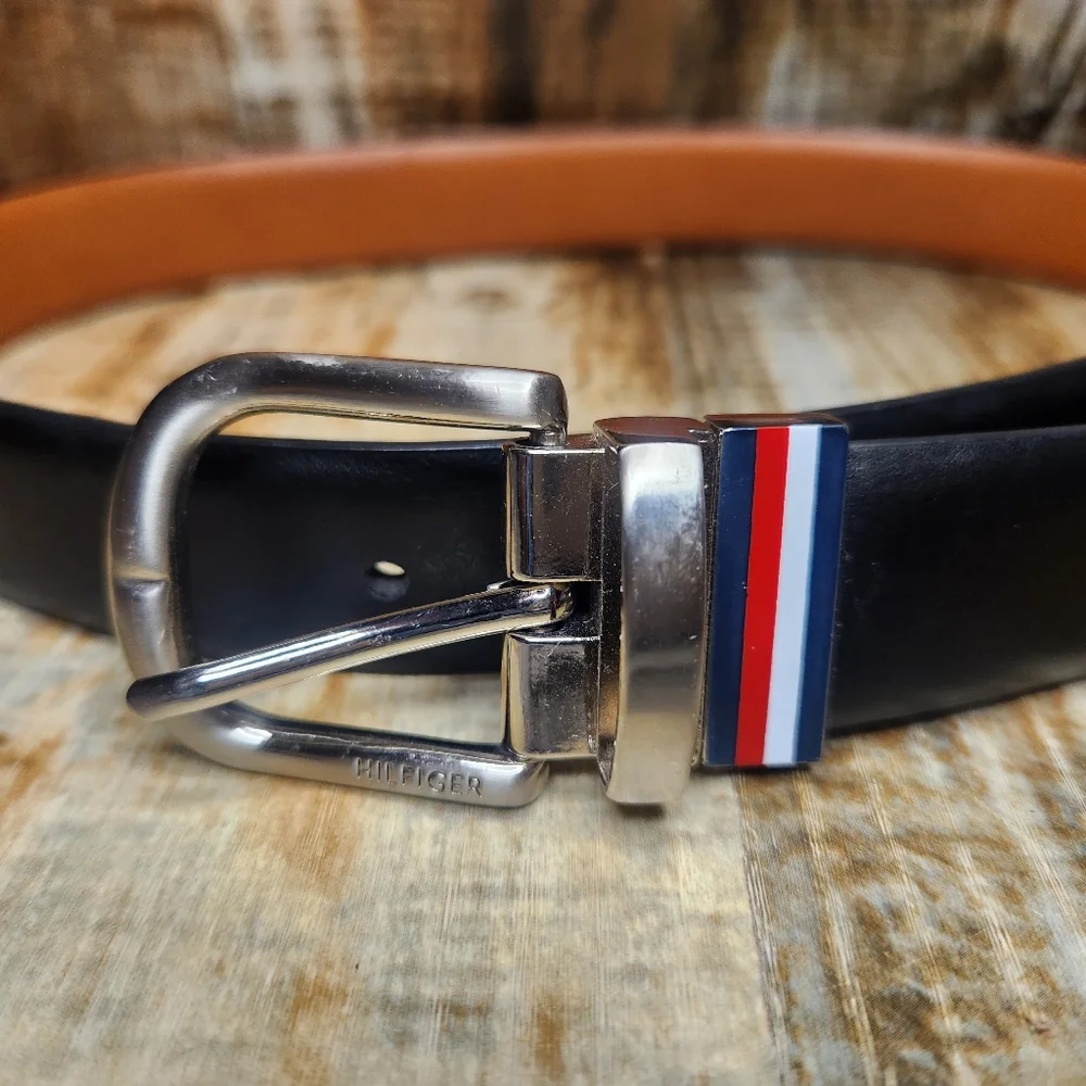 Kids Men Ladies Tommy Hilfiger Reversible Brown/Black Belt Sz M 26 - 28